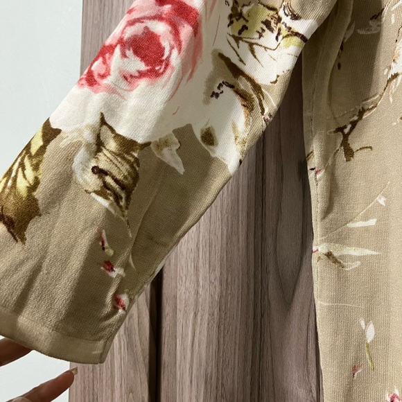 Floral Beaded Sweater by PECK & PECK SZ M - Picture 6 of 10